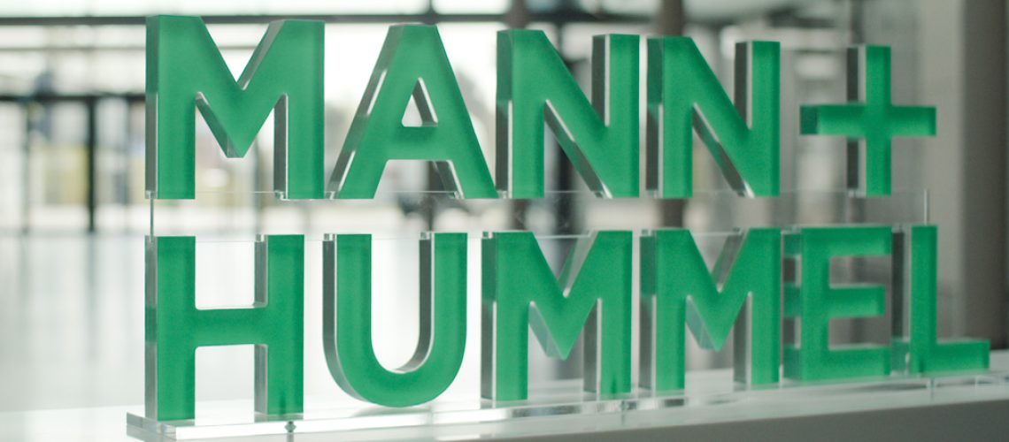 MANN+HUMMEL logo on glass