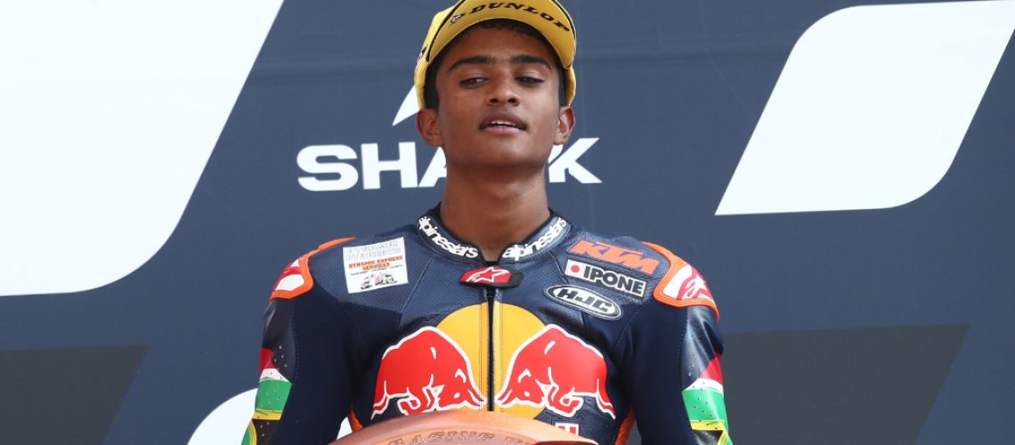 Ruche Moodley, third place in the Red Bull MotoGP Rookies Cup at Le Mans